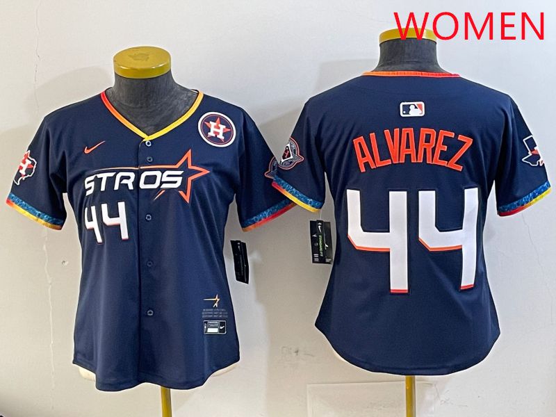 Women Houston Astros #44 Alvarez Drak Blue Fourth generation Joint Name 2025 Nike MLB Jersey style 2->women mlb jersey->Women Jersey